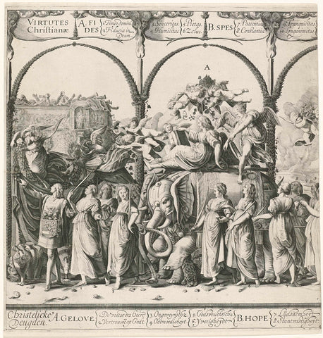 Triumphal procession of William of Orange, plate a, Cornelis van Kittensteyn, 1626 Canvas Print