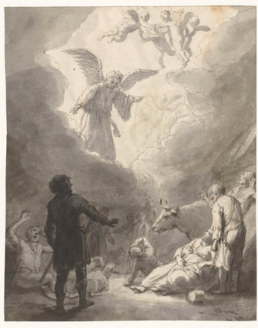 The Annunciation to the Shepherds, Claes Moeyaert, c. 1633 - c. 1637 Canvas Print