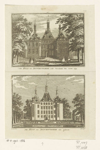 Two faces at Duivenvoorde Castle, Voorschoten, Hendrik Spilman, 1757 Canvas Print