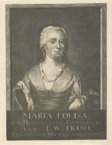 Portrait of Maria Louisa of Hesse-Kassel, Rienk Jelgerhuis, 1770 Canvas Print