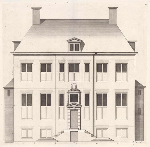 Façade of Huis Harsvelt in Ootmarsum, Bastiaen Stopendael, 1674 Canvas Print