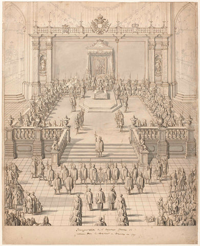 The inauguration in the St.-Bavo church in Ghent, of Charles VI, German emperor, in 1717, Jacob Colin, 1717 Canvas Print