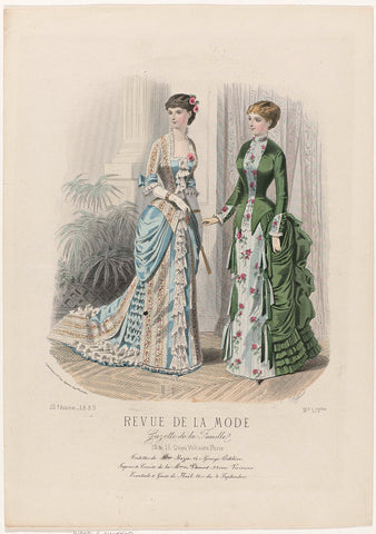 Revue de la Mode, Gazette de la Famille, Sunday, January 28, 1883, 12th year, No. 578 bis: Toilets of Mrs. Bazin (...), E. Cheffer, 1883 Canvas Print