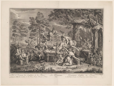 Zephyrus en Flora, Jean Baptiste de Poilly, 1679–1728 Canvas Print