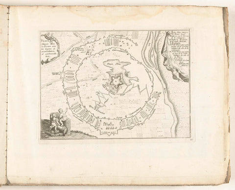 Schematische representation of one imaginary siege, ca. 1702, anonymous, 1702 - 1703 Canvas Print