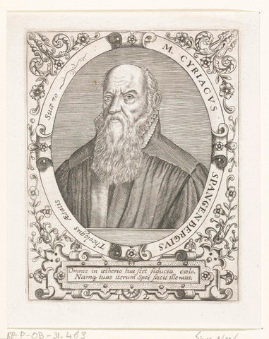 Portrait of Cyriacus Spangenberg, Theodor de Bry, 1669 Canvas Print