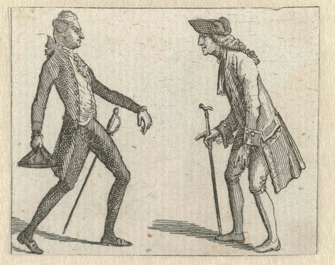 Habillemens de Leipzig. 1785-1786: two standing men, Ernst Ludwig Riepenhausen, 1785 - 1786 Canvas Print