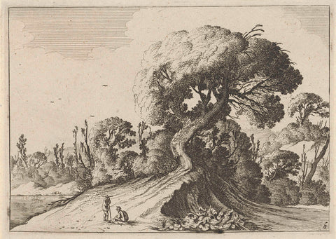 Two Men in Front of a Large Tree, Gillis van Scheyndel (I), 1631 - 1656 Canvas Print