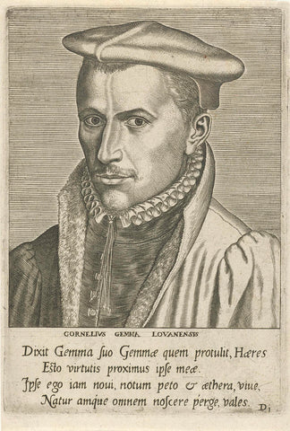 Portrait of Cornelius Gemma, Philips Galle, 1572 Canvas Print