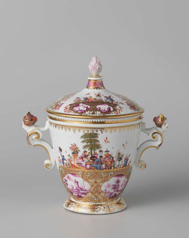 Lidded tureen, Meissen porcelain manufactory, c. 1730 - c. 1735 Canvas Print