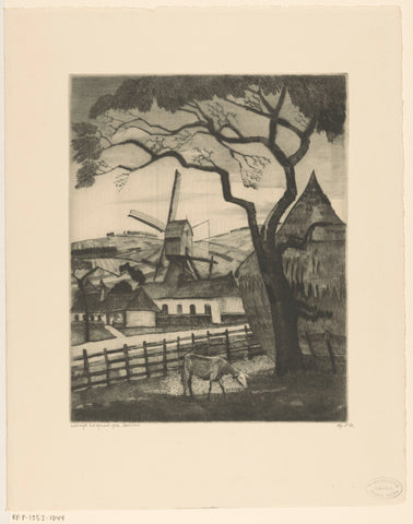 Windmill of Etikhove, Lodewijk Schelfhout, 1926 Canvas Print