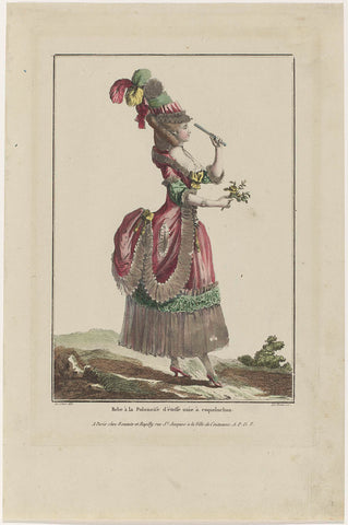 Gallerie des Modes et Costumes Francais, 1778, G 38 : Robe à la Polonois (...), Pierre Adrien Le Beau, c. 1778 Canvas Print