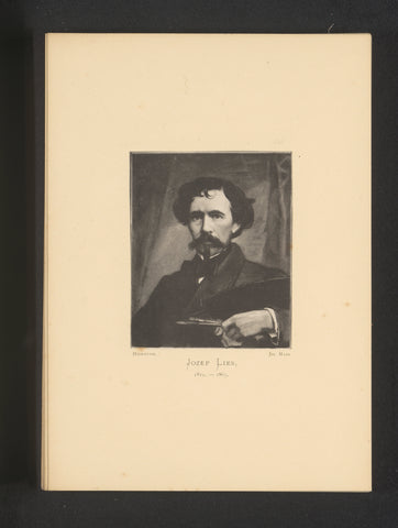 Reproductie van een prent van een portret van Joseph Lies, Joseph Maes, c. 1872 - in or before 1877 Canvas Print