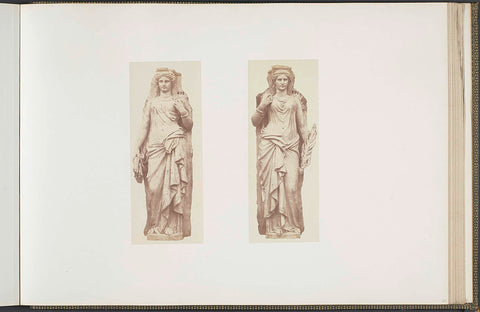 Plaster models for caryats on the Palais du Louvre by François Jouffroy, Édouard Denis Baldus, c. 1855 - c. 1857 Canvas Print