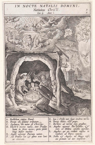 Birth of Christ, Hieronymus Wierix, 1593 Canvas Print