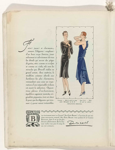 Art - Goût - Beauté, Feuillets de l' elegance féminine, Noël 1928, No. 100, 9e Année, p. 28, anonymous, 1928 Canvas Print