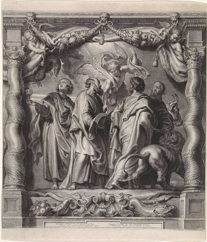 Four evangelists, scolded Adamsz. Bolswert, 1596 - 1659 Canvas Print