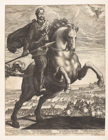 Emperor Rudolf II on horseback, Aegidius Sadeler, 1597 - 1612 Canvas Print