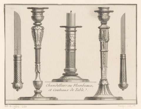 Candlesticks and knives, the Saint-Morien, , 1789 Canvas Print