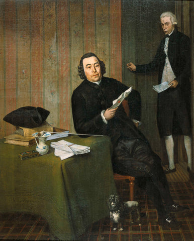 Wernerus Köhne  (1725/26-88), Notary of Haarlem, with his Clerk Jan Bosch, Wybrand Hendriks, 1787 Canvas Print