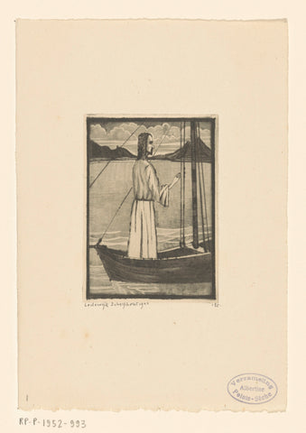 Christ, standing in a nave, Lodewijk Schelfhout, 1922 Canvas Print