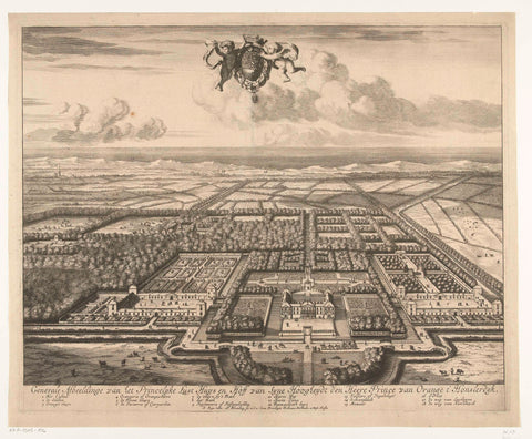 View of Honselaarsdijk in a nutshell, Abraham Bloteling, 1684 - 1690 Canvas Print