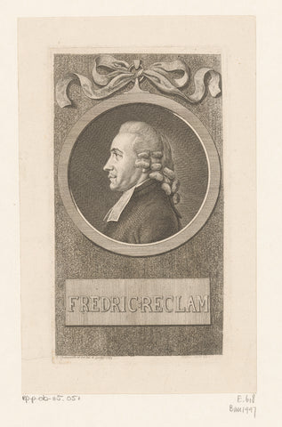 Portret van Friedrich Reclam, Daniel Nikolaus Chodowiecki, 1789 Canvas Print