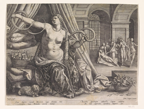 Suicide of Cleopatra, Raphaël Sadeler (I), 1570 - 1632 Canvas Print