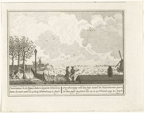 Overstroomde straten te Amsterdam, 1775, anonymous, 1775 - 1776 Canvas Print