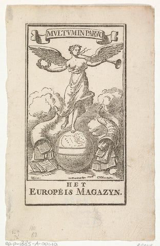 Title page for: Het Européis magazyn der byzondere zaken, in het ryk der natuur, in de staaten, en in de wetenschappen voorvallende, 1754, Cornelis van Noorde, 1754 Canvas Print