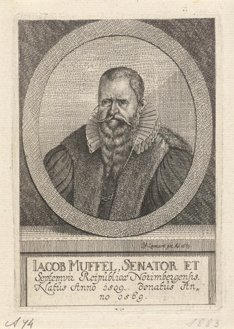 Portrait of Jacob Muffel, Johann Friedrich Leonard, 1669 Canvas Print