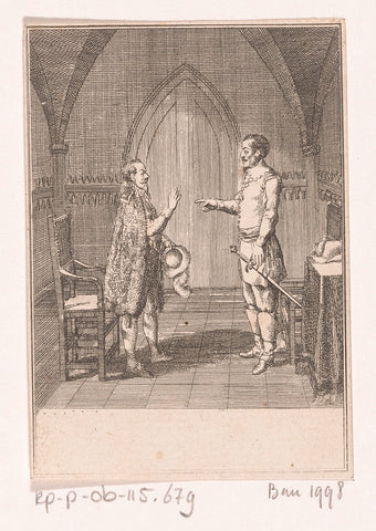 Wallenstein in conversation with Eggenberg, Daniel Nikolaus Chodowiecki, 1799 Canvas Print