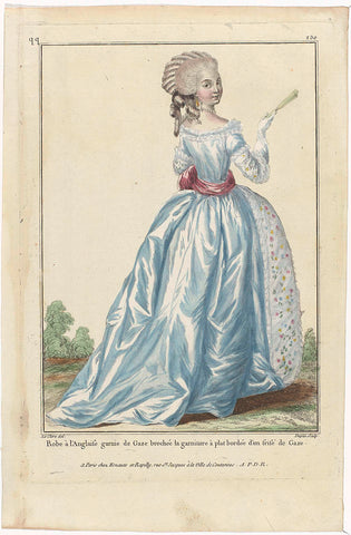 Gallerie des Modes et Costumes Français, 1782, qq 230 : Robe à l'Anglais (...), Nicolas Dupin, 1782 Canvas Print