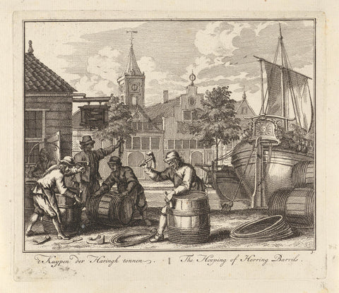 Tubs of herring barrels, Adolf van der Laan, 1728 - 1761 Canvas Print