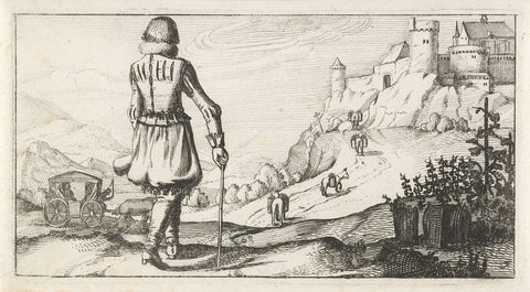 Man in a doublet in a mountain landscape, Dirk Eversen Lons, 1622 Canvas Print