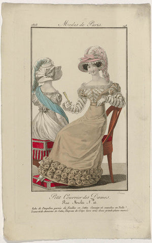 Petit Courrier des Dames, 1823, No. 148 : Robe de Paupelin (...), Barrau, 1823 Canvas Print