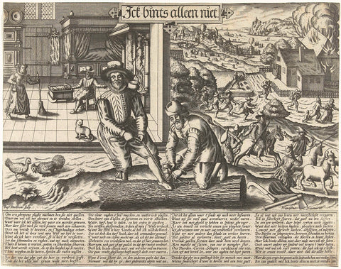 Proverb: Ick bints alleen niet, Baptista van Doetechum, c. 1601 - c. 1636 Canvas Print