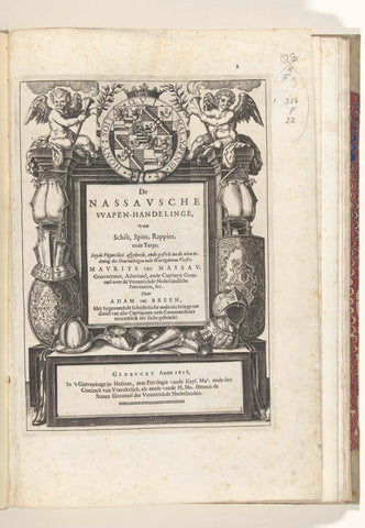 Title page of Adam van Breens De Nassausche Wapen-Handelinge, 1618, Adam van Breen, 1616 - 1618 Canvas Print