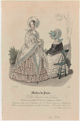 Petit Courrier des Dames, 20 July 1838, No. 1464 : Chapeau en crêpe orné d'Angleterr (...), anonymous, 1838 Canvas Print