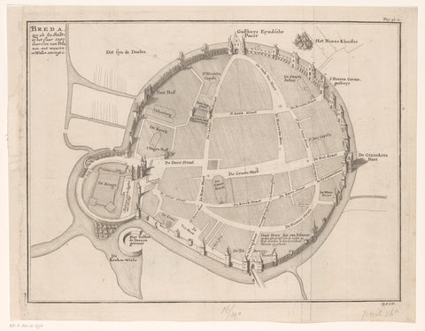 Map of Breda, B.F. Immink, 1744 Canvas Print