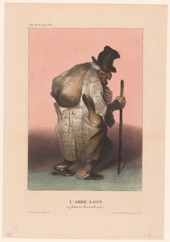 Baron Joseph-Dominique Louis as a poor smuggler, Honoré Daumier, 1833 Canvas Print