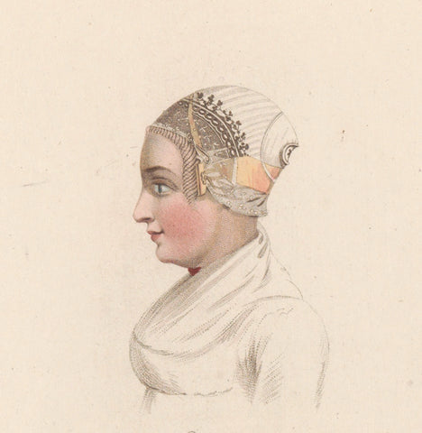 Head dress of a girl from North Holland, 1816, Willem van Senus, 1824 - 1825 Canvas Print