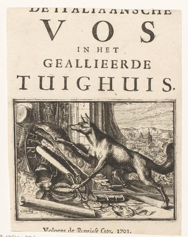 Title page for the pamphlet: The Italian Fox in the Allied Tuighuis, 1701, Romeyn de Hooghe, 1701 Canvas Print