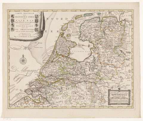 Map of the Republic of the Seven United Netherlands, anonymous, 1787 - 1792 Canvas Print