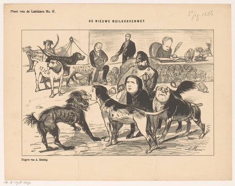 Cartoon about article 194 and amendments to the constitution, Jan Holswilder, 1886 Canvas Print