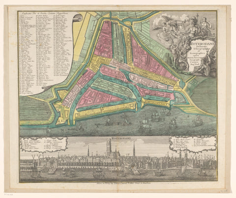 Plan and profile of Rotterdam, Matthaeus Seutter (III) (possibly), 1757 - 1777 Canvas Print