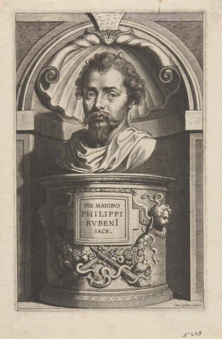 Portrait bust of Philip Rubens, archaeologist and philologist, Cornelis Galle (I), 1615 Canvas Print