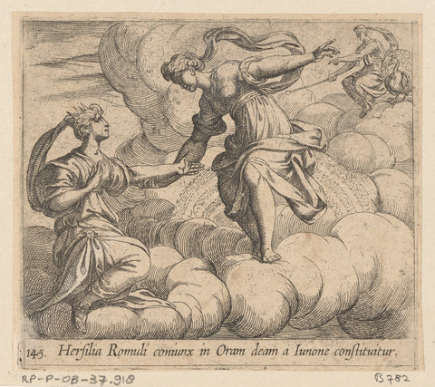 Hersilia taken to heaven, Antonio Tempesta, 1606 Canvas Print