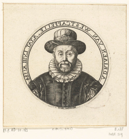 Portrait of Adriaan van Westcapelle, Hendrick Goltzius, 1584 Canvas Print