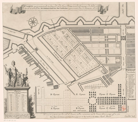 Floor plan with design for the Nieuwe Plantage, Bastiaen Stopendael, 1682 Canvas Print